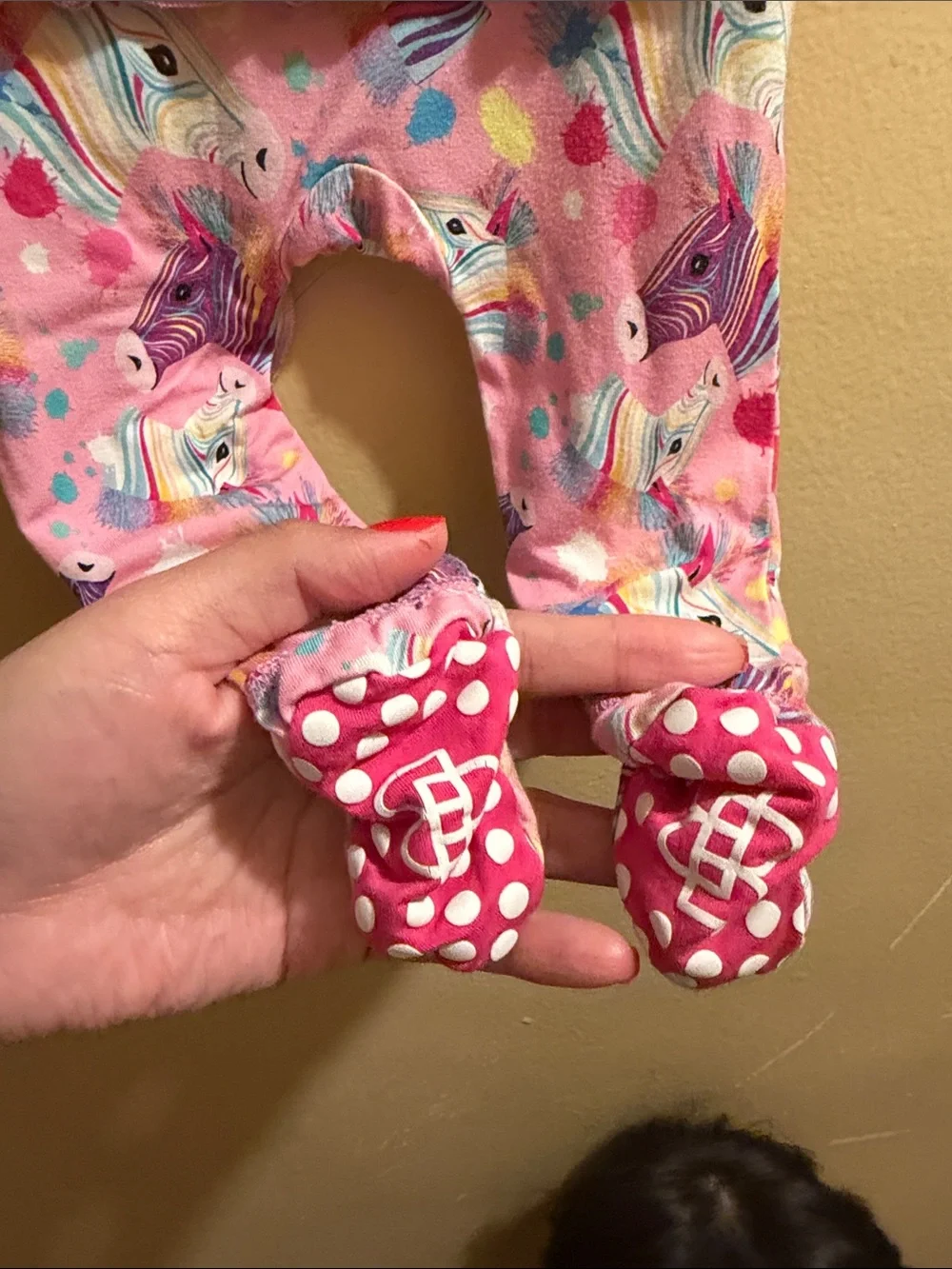 Pink Unicorn Zip-Front Footed One-Piece for Kids